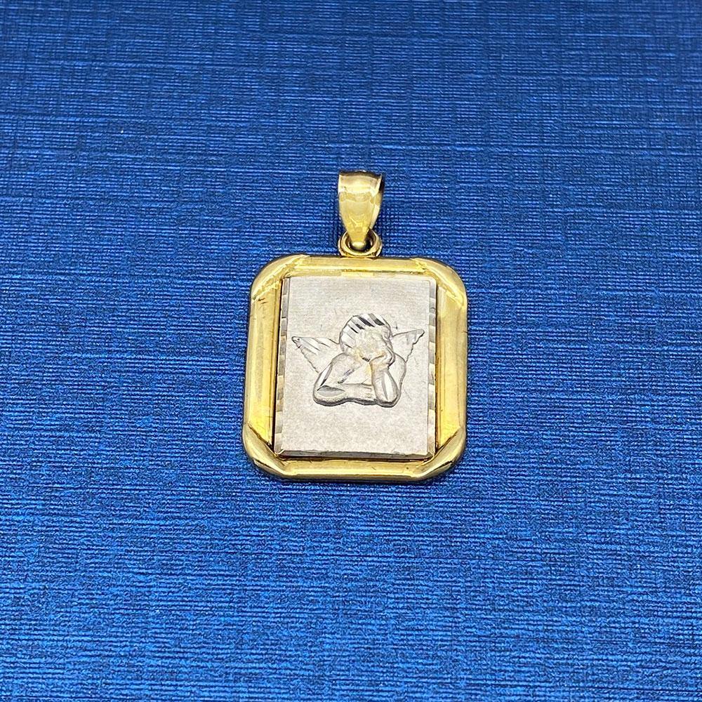 10k Angel Rectangle Pendant - Yellow Brick Empire
